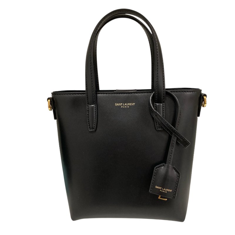 YSL Saint Laurent Toy 773995 聖羅蘭 皮革 可拆背帶迷你托特包 黑色-0