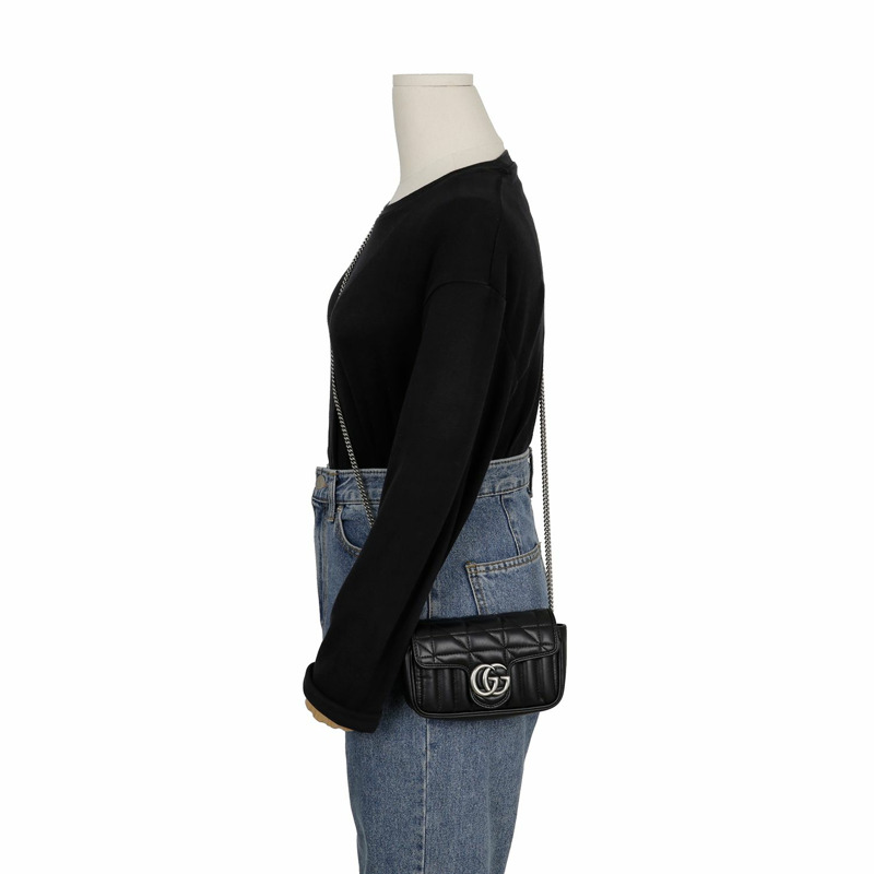 GUCCI GG Marmont 超迷你鏈條斜背包 476433-13