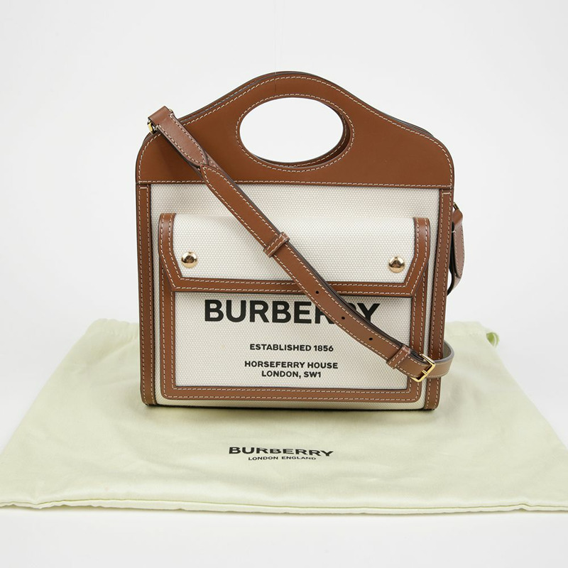 BURBERRY 口袋迷你托特單肩包 8031746-0