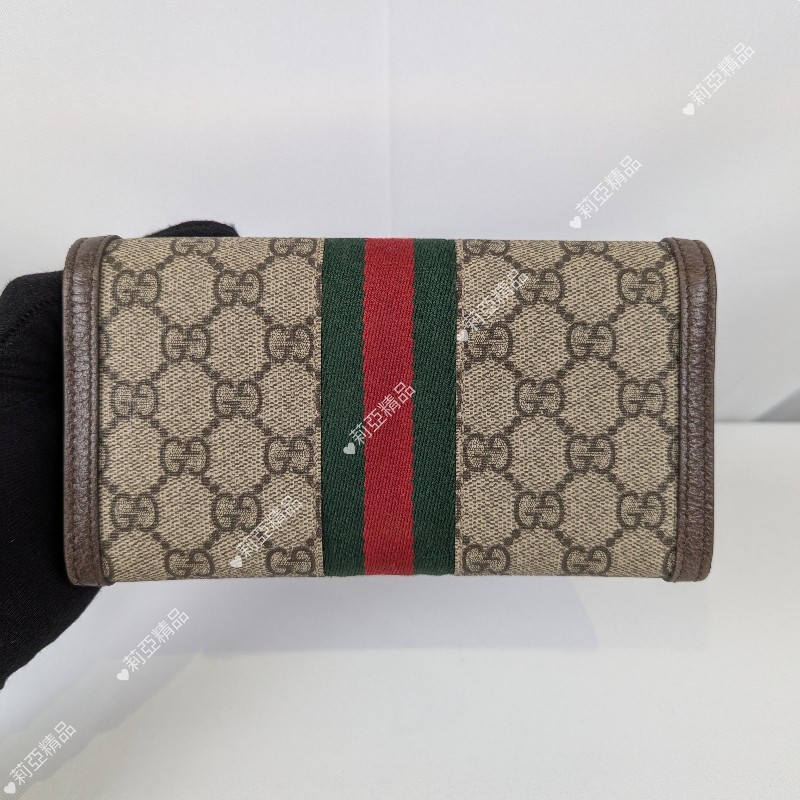 莉亞精品♡Gucci 經典老花信封式長夾 二手美品-2