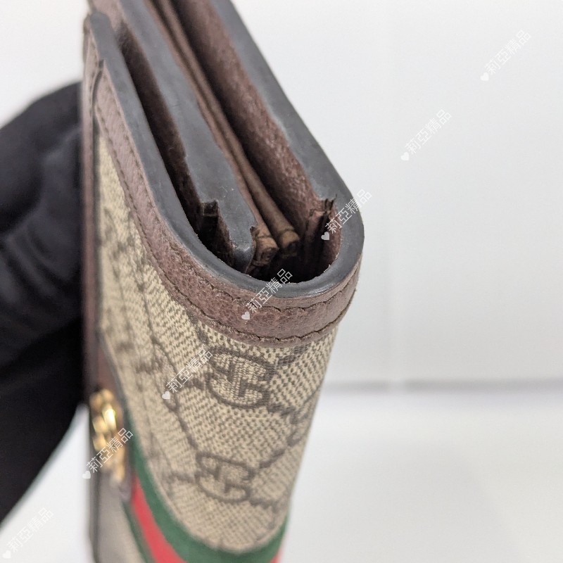 莉亞精品♡Gucci 經典老花信封式長夾 二手美品-3