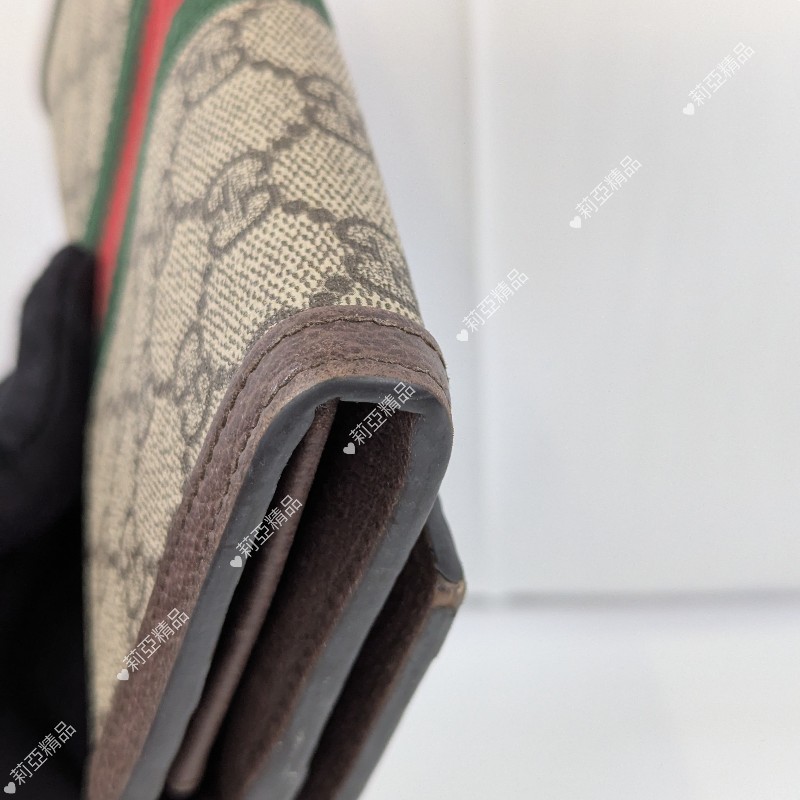 莉亞精品♡Gucci 經典老花信封式長夾 二手美品-5