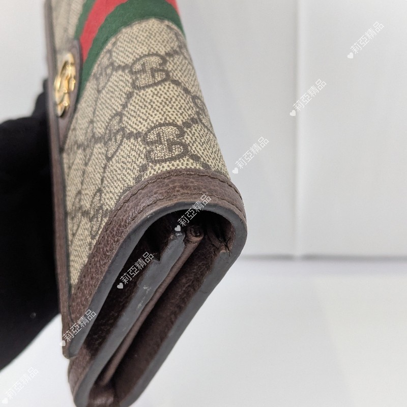 莉亞精品♡Gucci 經典老花信封式長夾 二手美品-6