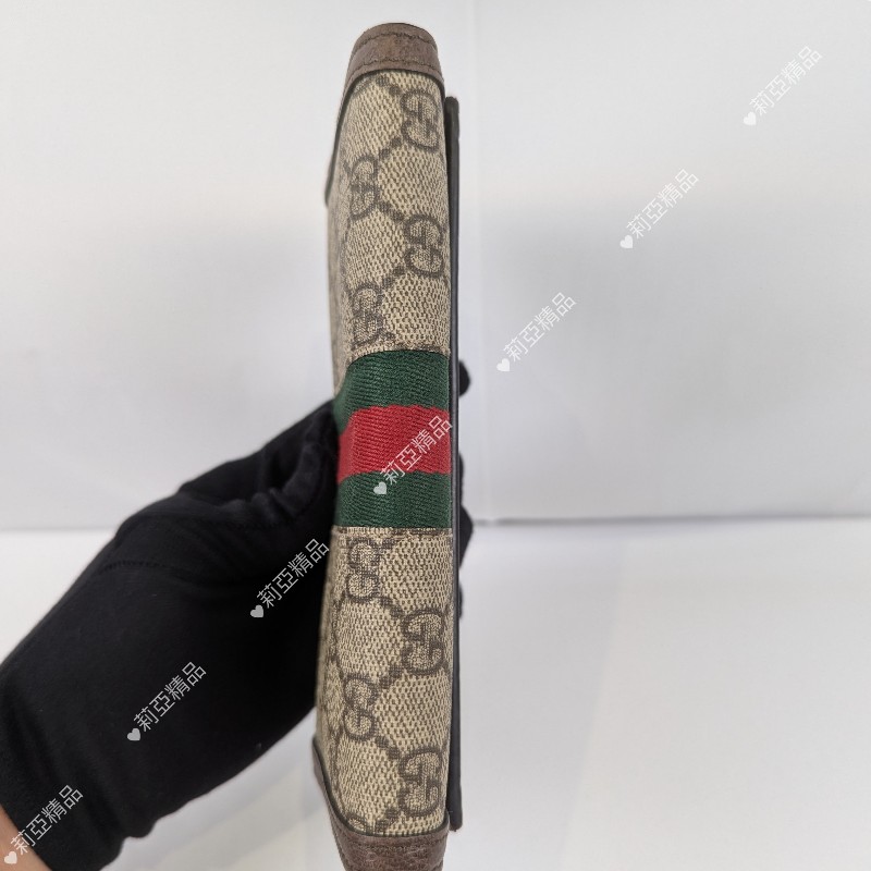 莉亞精品♡Gucci 經典老花信封式長夾 二手美品-9