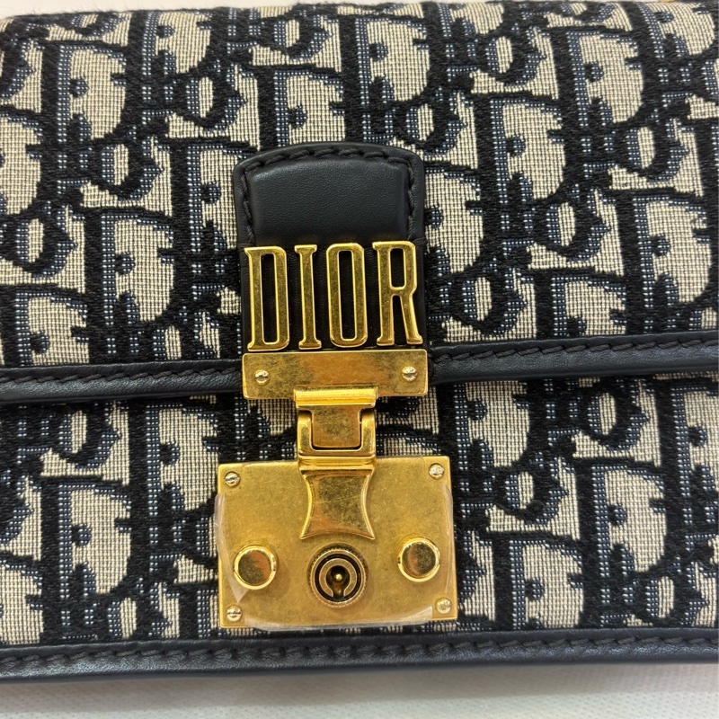 Dior 藍色堤花帆布Addict斜背包-7