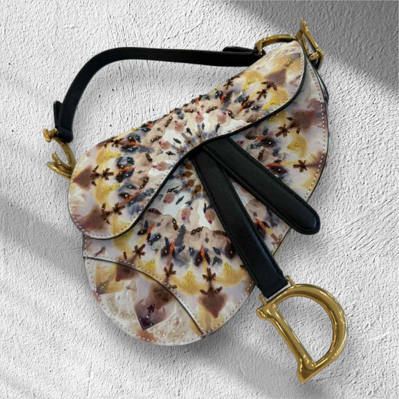 DIOR 刺繡 MINI 馬鞍包-0