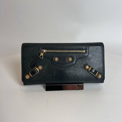 BALENCIAGA 灰機車長夾