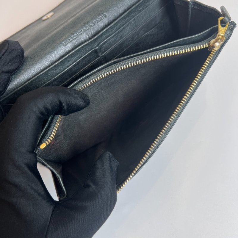 BALENCIAGA 灰機車長夾-6
