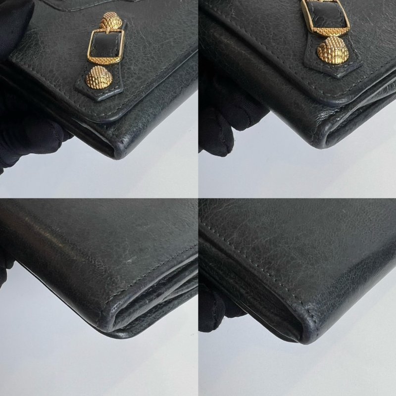 BALENCIAGA 灰機車長夾-10