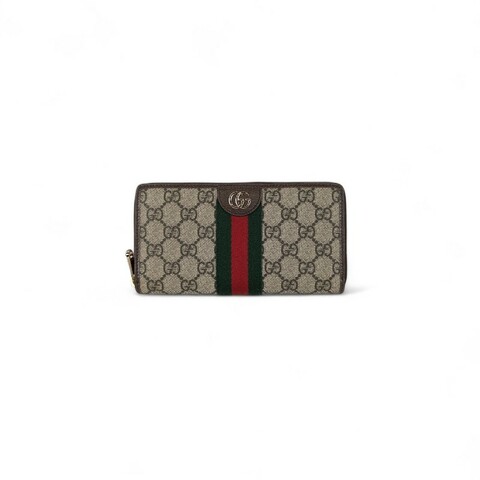 莉亞精品♡Gucci 經典老花拉鏈式長夾 近新閒置