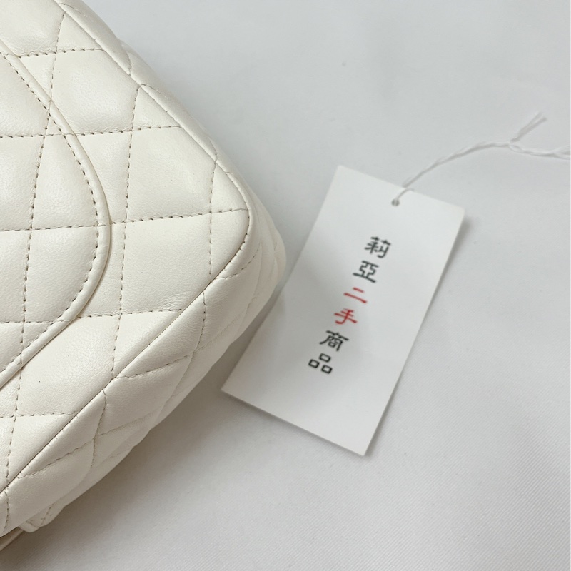 莉亞精品♡Chanel AS3737 彩色勳章金幣白方胖 二手-12