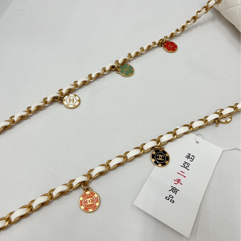 莉亞精品♡Chanel AS3737 彩色勳章金幣白方胖 二手-18