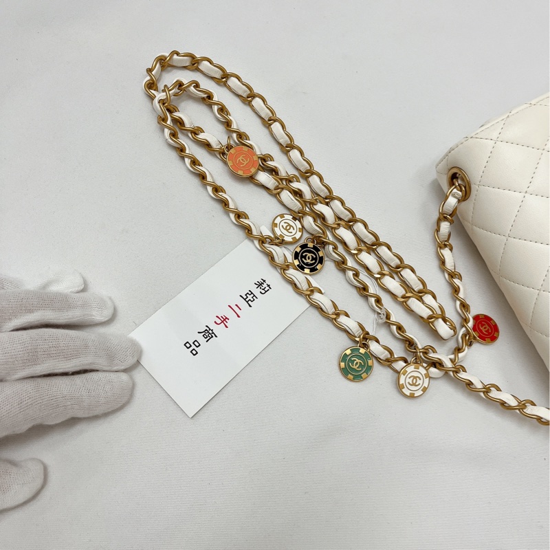 莉亞精品♡Chanel AS3737 彩色勳章金幣白方胖 二手-20