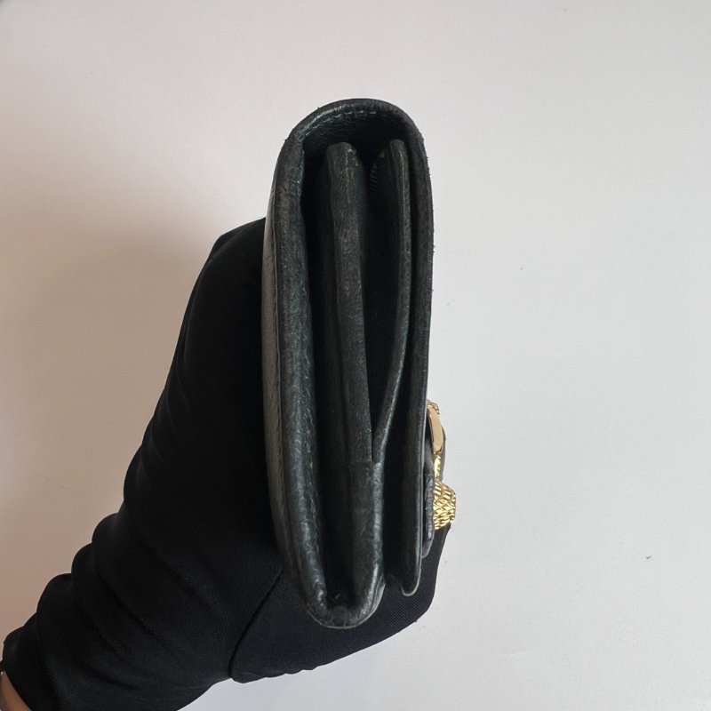 CHANEL CF三折長夾羊皮黑22開-3