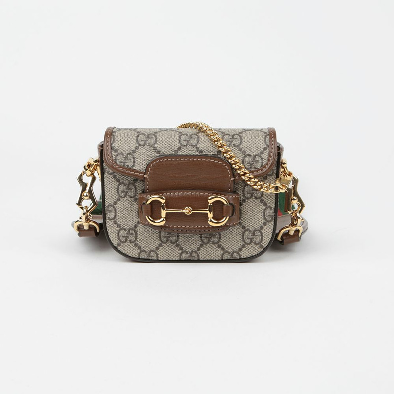 【包稅】GUCCI 馬關扣 1955 織帶皮夾單肩斜背包 699760-0