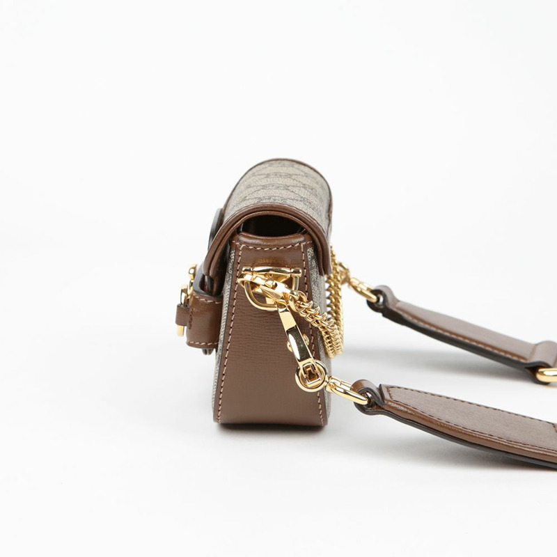 【包稅】GUCCI 馬關扣 1955 織帶皮夾單肩斜背包 699760-3