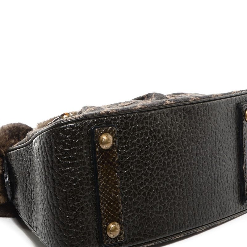 7成新 二手 Louis Vuitton Limited Edition Denim Chinchilla Trapez PM Bag (思英grbr)-2