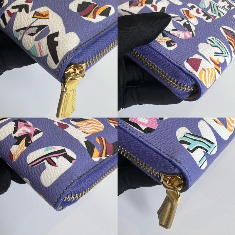 FENDI 紫色印花ㄇ拉長夾-10