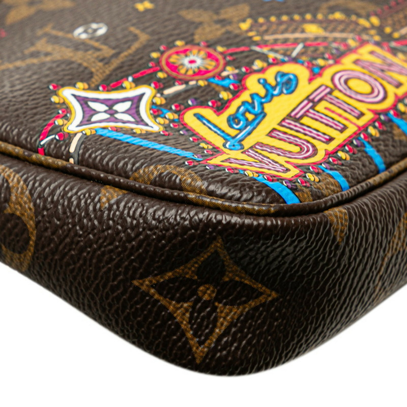 Louis Vuitton Monogram Mini Pochette Accessoires Holiday Pouch M69752 棕色皮革 女款 LOUIS VUITTON-3