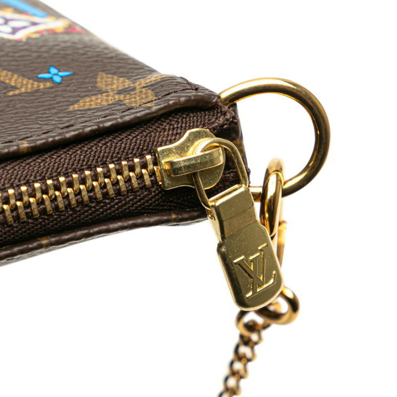 Louis Vuitton Monogram Mini Pochette Accessoires Holiday Pouch M69752 棕色皮革 女款 LOUIS VUITTON-6