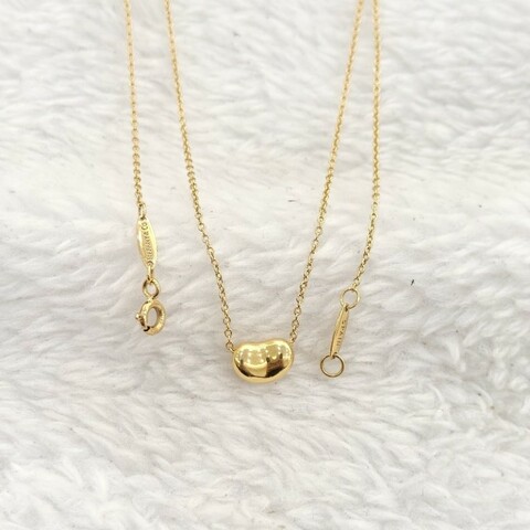 Tiffany/蒂芙尼 18k黃金色小金豆愛心項鍊
