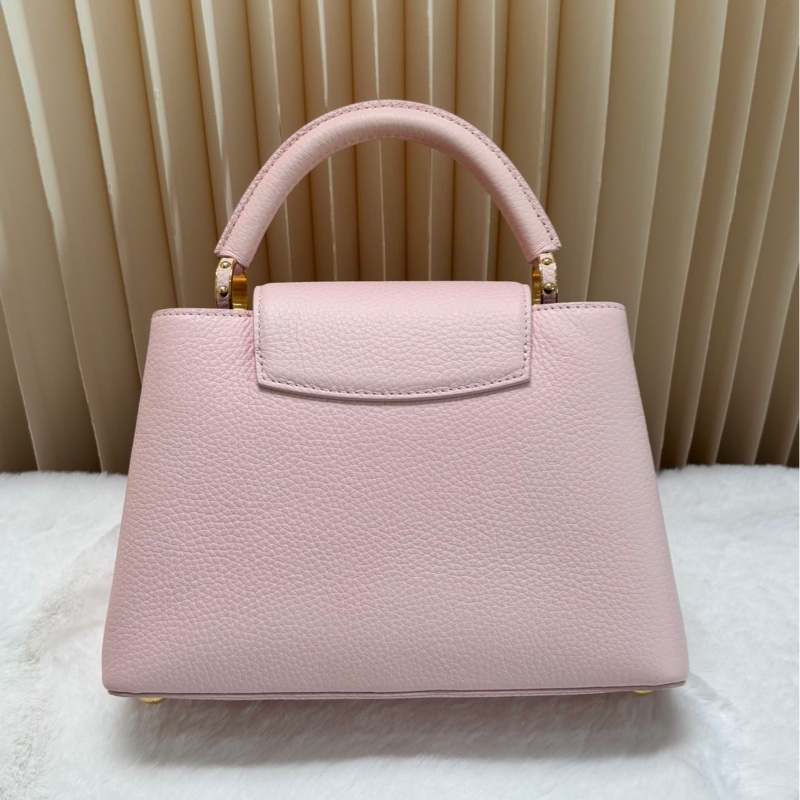LV Capucines 粉色 荔枝牛皮 BB 金标-1