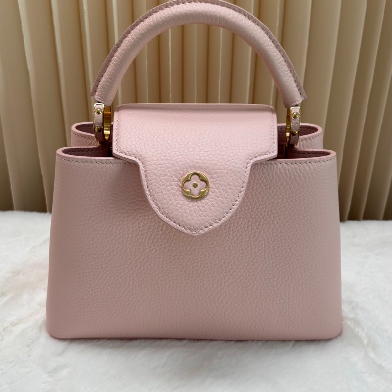 LV Capucines 粉色 荔枝牛皮 BB 金标-2