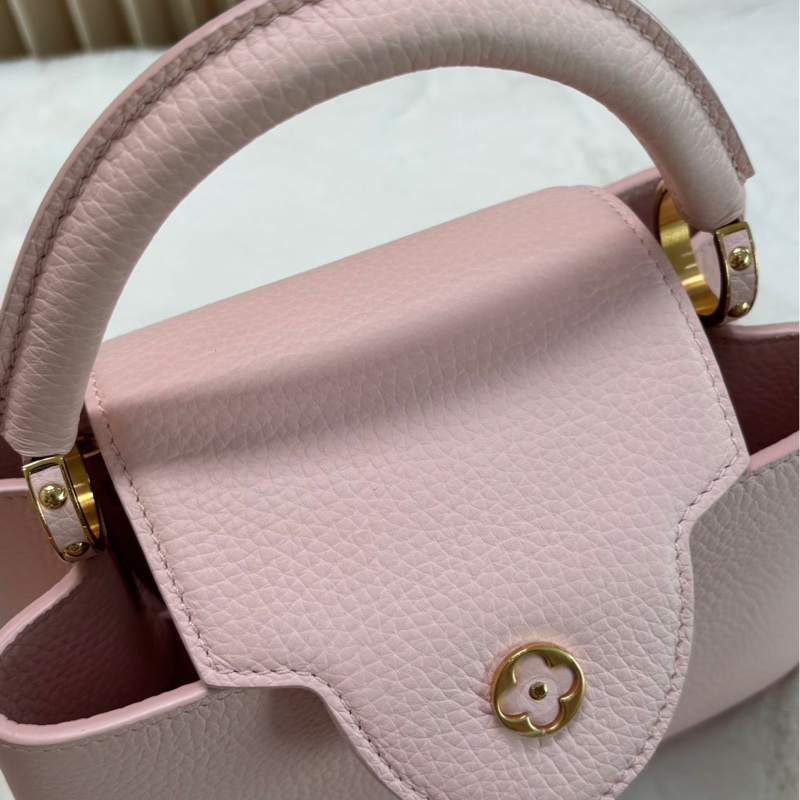 LV Capucines 粉色 荔枝牛皮 BB 金标-3