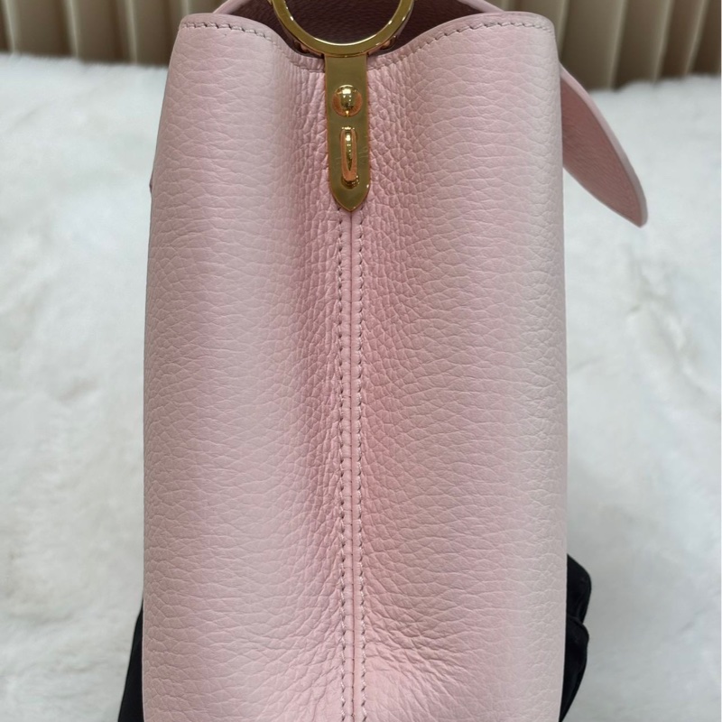 LV Capucines 粉色 荔枝牛皮 BB 金标-4