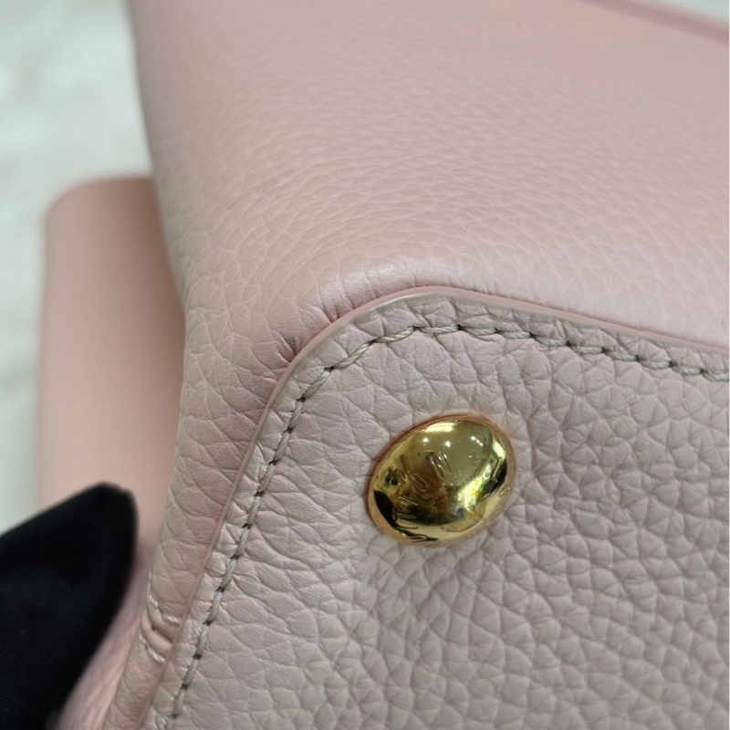 LV Capucines 粉色 荔枝牛皮 BB 金标-5
