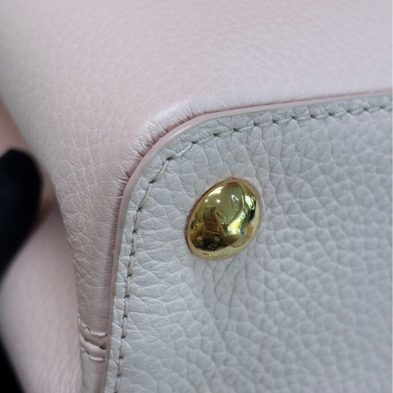 LV Capucines 粉色 荔枝牛皮 BB 金标-6
