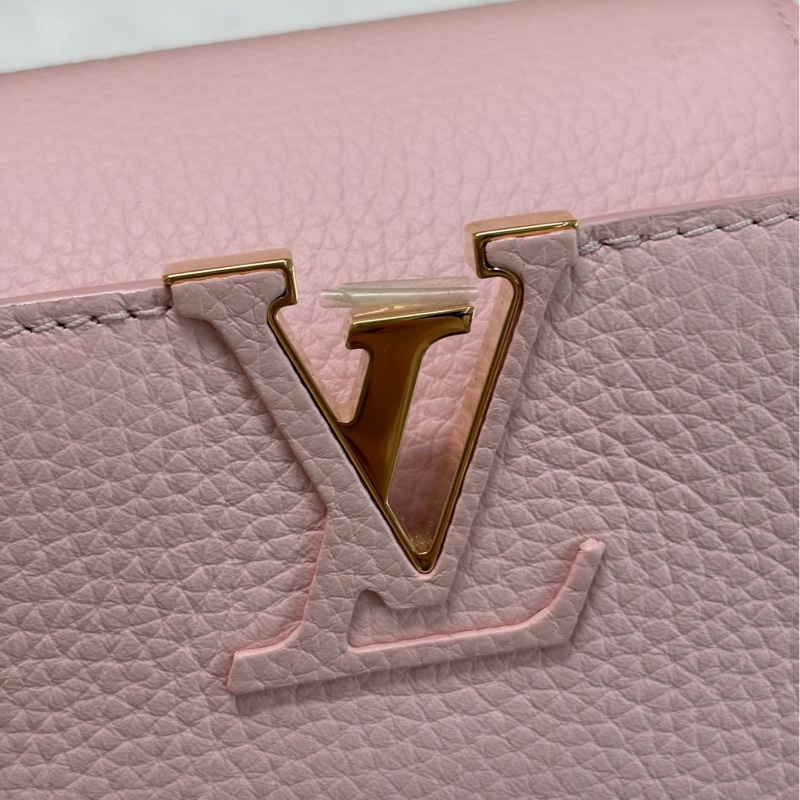 LV Capucines 粉色 荔枝牛皮 BB 金标-7