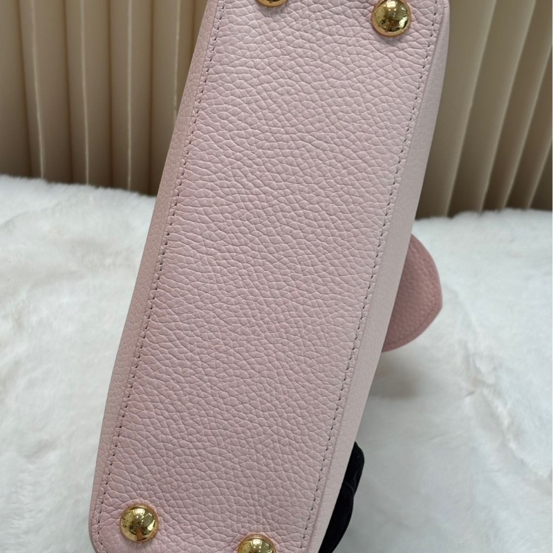 LV Capucines 粉色 荔枝牛皮 BB 金标-11