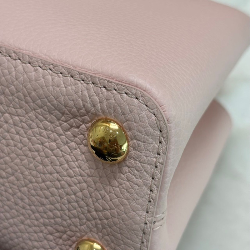 LV Capucines 粉色 荔枝牛皮 BB 金标-13