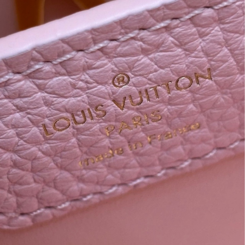 LV Capucines 粉色 荔枝牛皮 BB 金标-16
