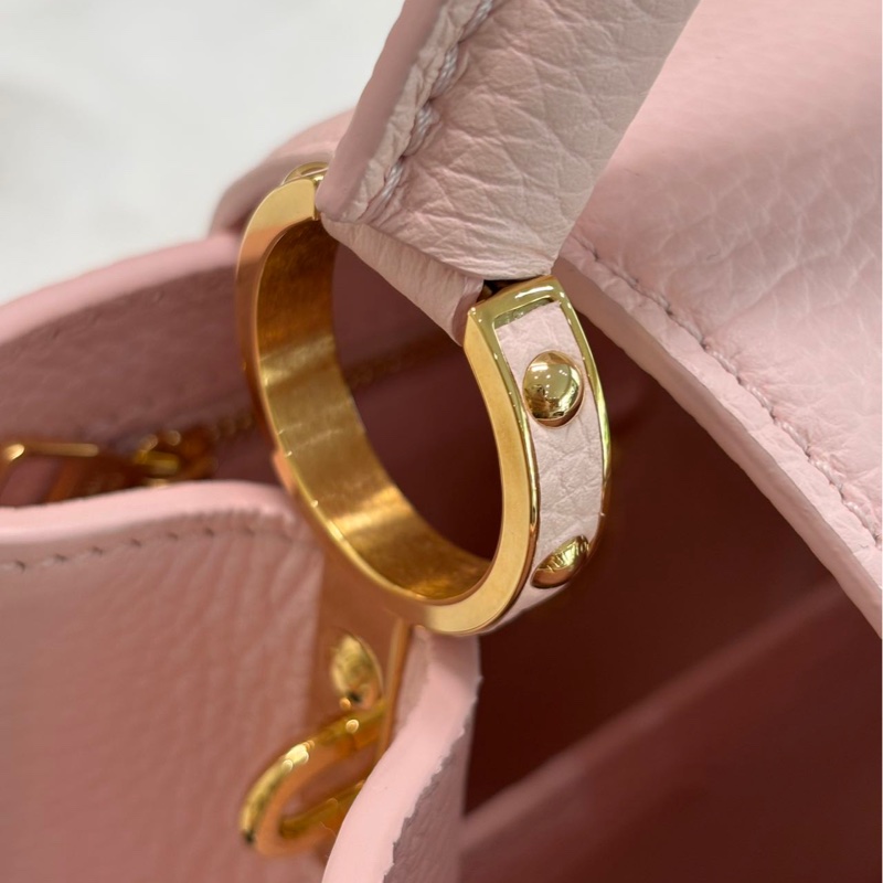 LV Capucines 粉色 荔枝牛皮 BB 金标-18