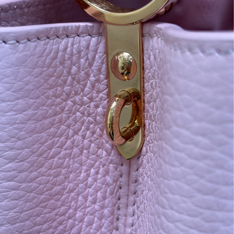 LV Capucines 粉色 荔枝牛皮 BB 金标-19