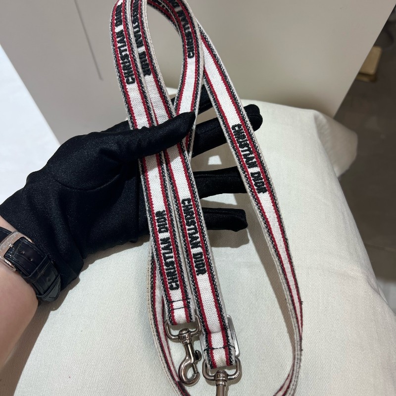 DIOR/迪奧 情人節限定 黑白格子配紅心刺繡 雙拉鏈設計 手提包斜背包 化妝包 低長18cm-25
