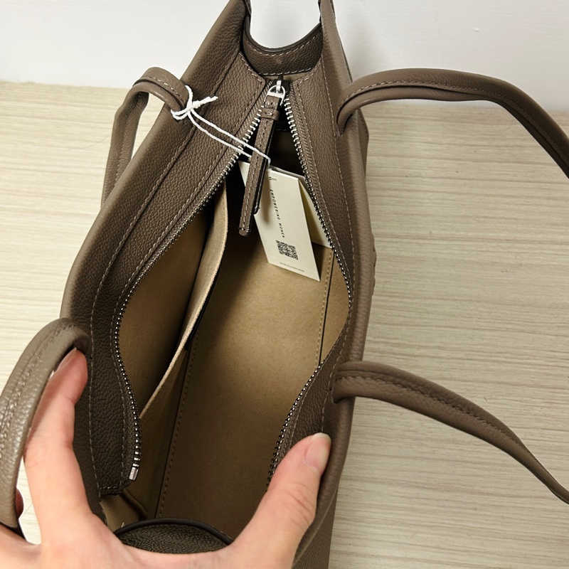tory burch 灰咖色肩背包 E/W Satchel wild Mus 軟皮-1