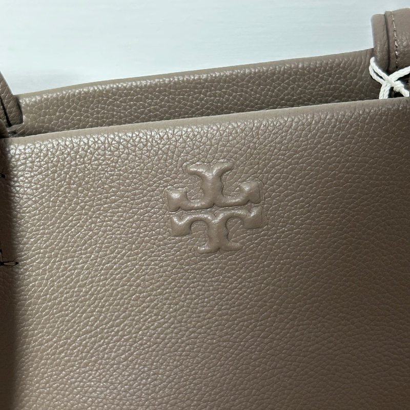 tory burch 灰咖色肩背包 E/W Satchel wild Mus 軟皮-3