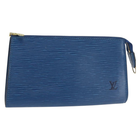 路易威登 Epi Pochette 配件袋 藍色 M52985 LV 正品 144296