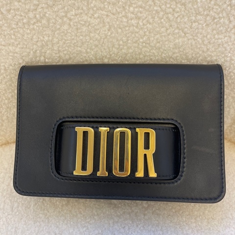 Dior/迪奧 JaDior 黑色logo徽標手拿包