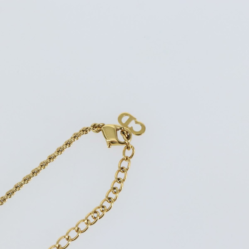 【日本直送】Christian Dior 圓形水鑽項鍊 金屬 金色 正品 146050-5