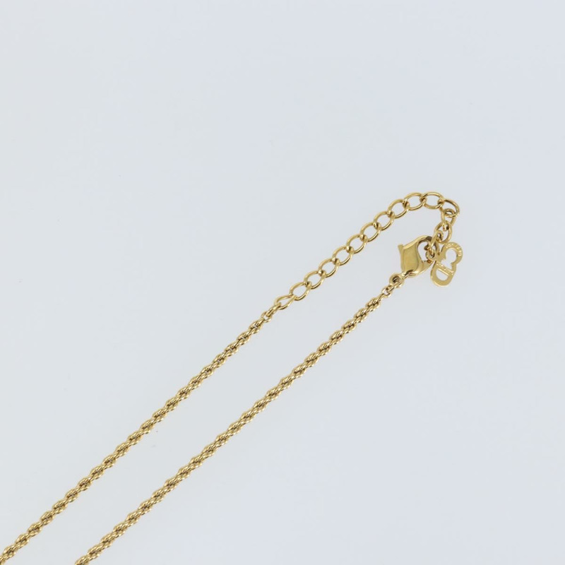 【日本直送】Christian Dior 圓形水鑽項鍊 金屬 金色 正品 146050-9