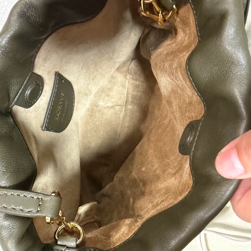 Loewe flamenco mini 玉石系列福袋 暗綠色 附玉石-5