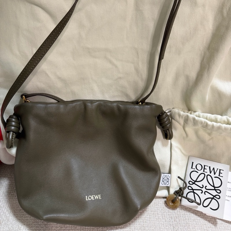 Loewe flamenco mini 玉石系列福袋 暗綠色 附玉石-9
