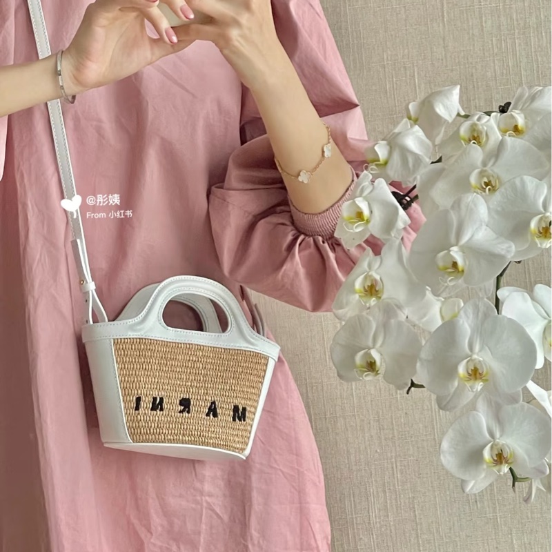 Marni Micro Tropicalia 編織菜籃子 白色 趙露思款-6