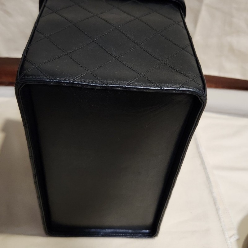 chanel 老香黑金化妝箱手提肩背包-4
