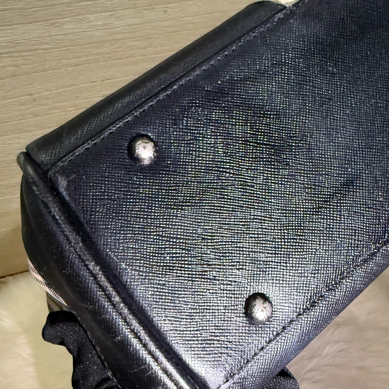 ✨ 閒置 出清 Burberry 格紋 手提包 經典 格紋 黑皮革 拼接 優雅 通勤包 復古 氣質 包包 二手 精品-4