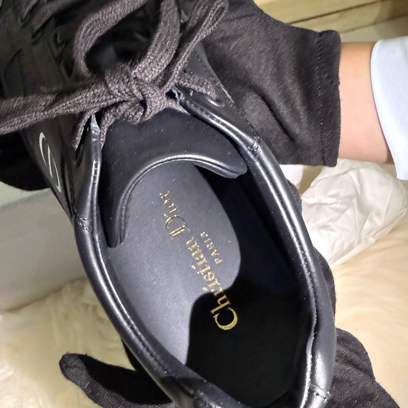 ✨ 閒置 出清 Dior CD LOGO 黑色 球鞋 休閒鞋 男鞋 女鞋 全皮 質感 精品 運動鞋 Christian Dior-8